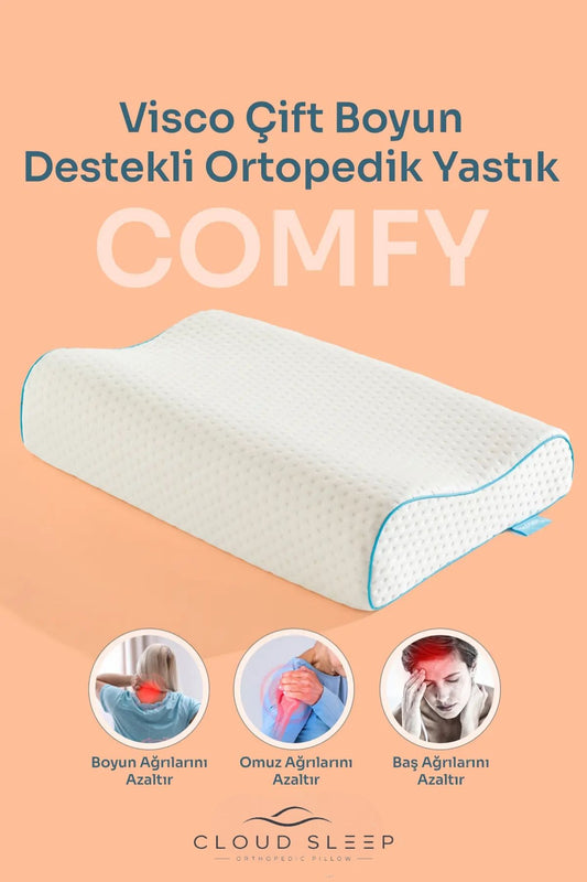 COMFY Visco Çift Boyun Destekli Ortopedik Visko Yastık