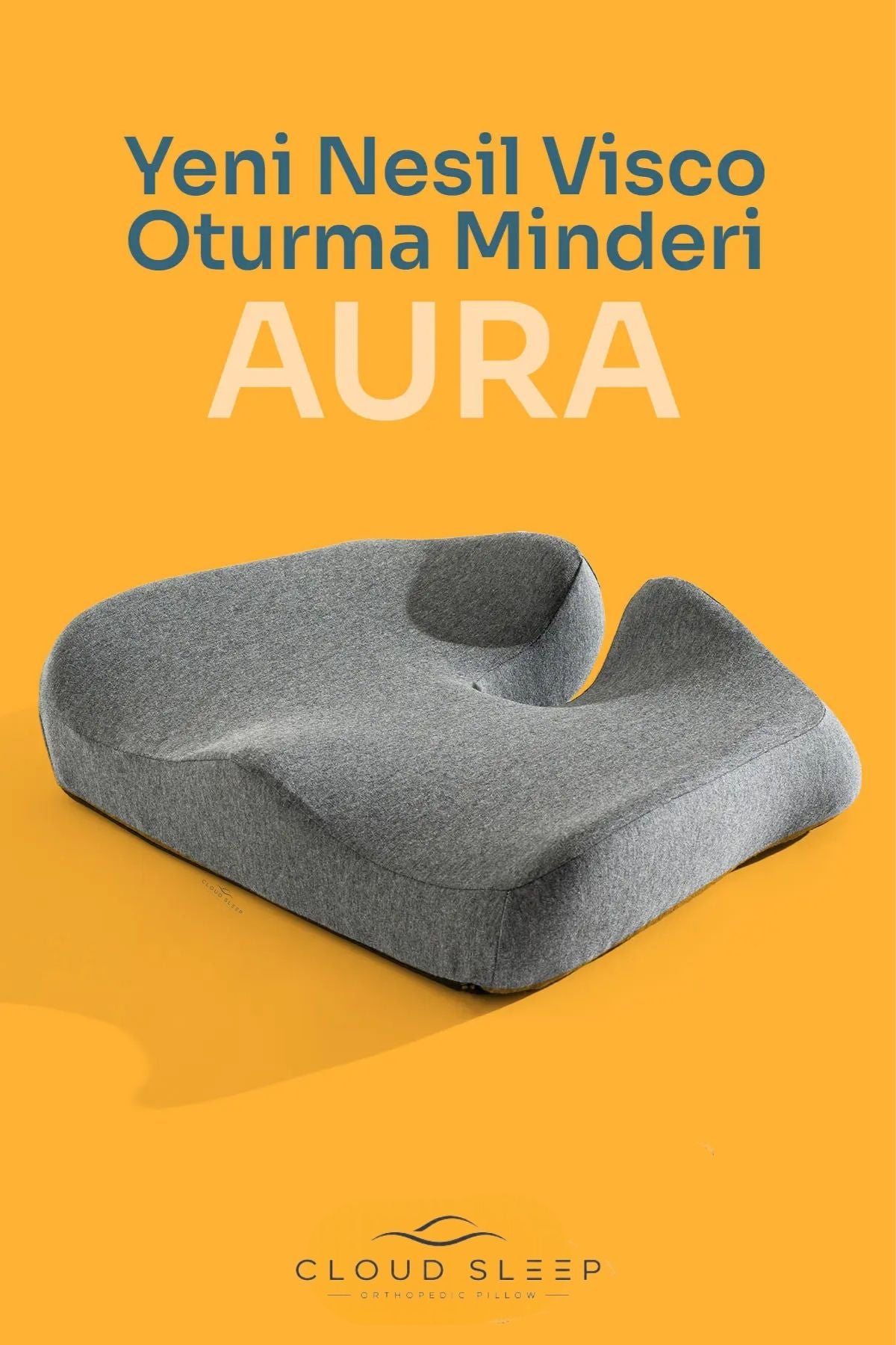 AURA Yeni Nesil Visco Coccyx Oturma Minderi Ortopedik Kuyruk Sokumu Visco Minder