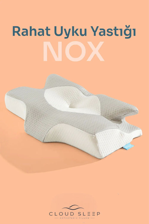 NOX Boyun Destekli Ortopedik Visco Yastık Gri – Rahat Uyku ve Güzellik Yastığı
