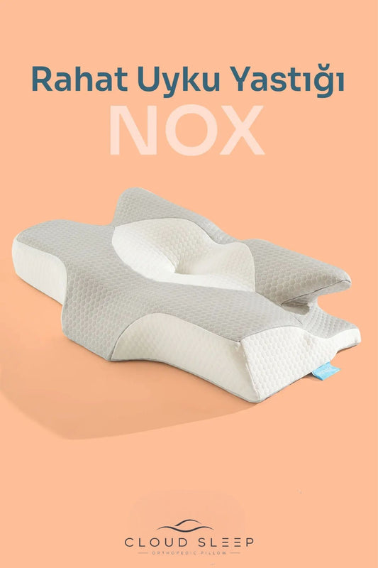 NOX Boyun Destekli Ortopedik Visco Yastık Gri – Rahat Uyku ve Güzellik Yastığı