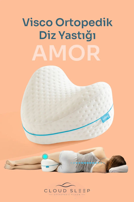 AMOR Visco Kalp Model Diz Arası Yastık Bacak Arası Ortopedik Yastık Visco Yastık