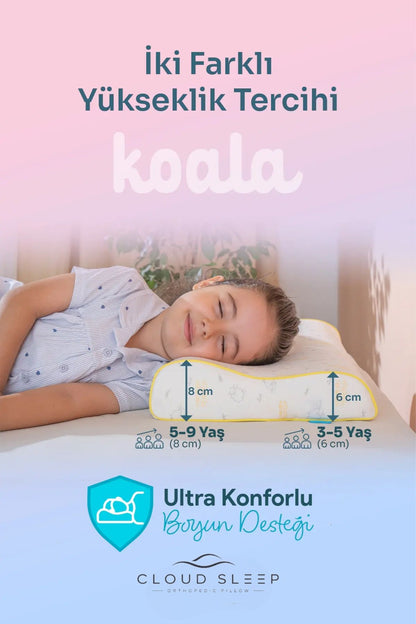 Koala Visco Çocuk Yastığı İki Farklı Yükseklikte Boyun Destekli Yastık