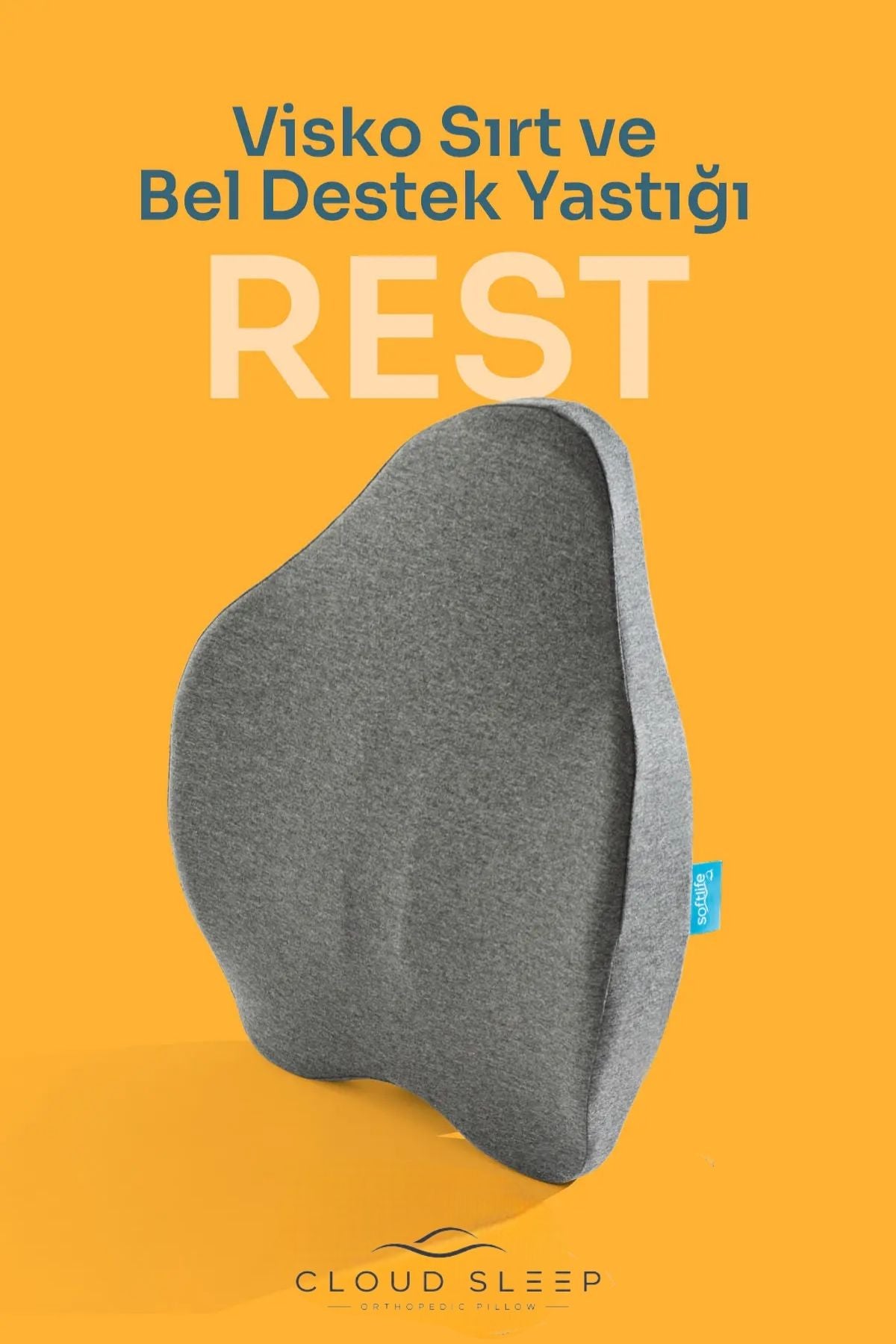 REST Ortopedik Visco Sırt ve Bel Destek Yastığı Bel Destek Minderi
