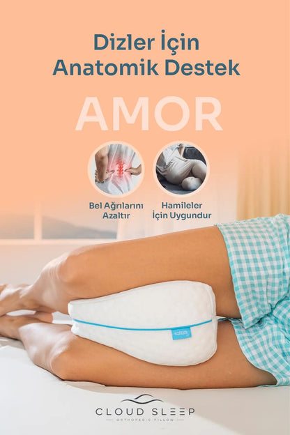 AMOR Visco Kalp Model Diz Arası Yastık Bacak Arası Ortopedik Yastık Visco Yastık
