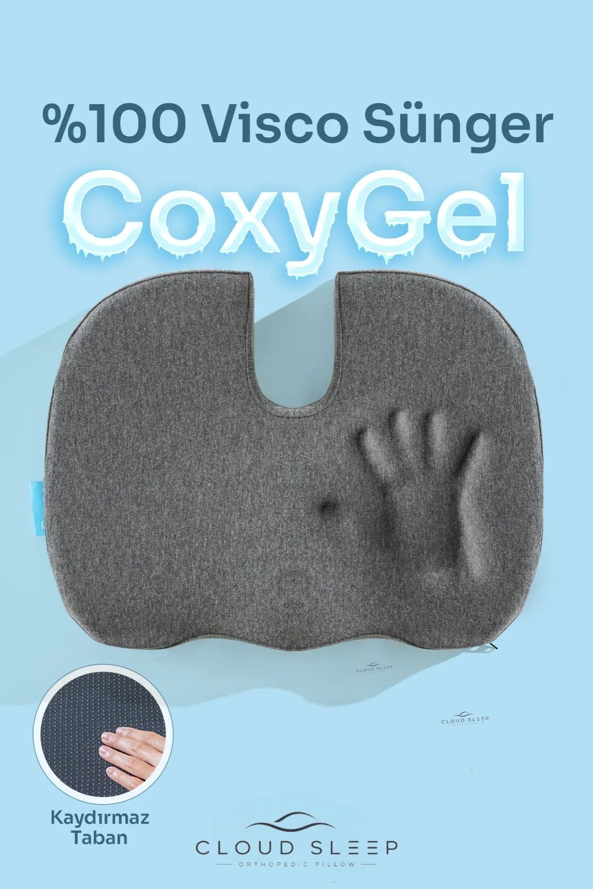 CoxyGel Serinleten Visco Oturma Minderi Jelli Ortopedik Coccyx Kuyruk Sokumu Minderi