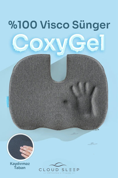 CoxyGel Serinleten Visco Oturma Minderi Jelli Ortopedik Coccyx Kuyruk Sokumu Minderi