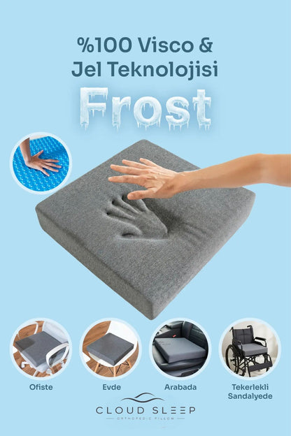 FROST Double Jelli Visco Tekerlekli Sandalye Minderi Visko Kare Oturma Minderi