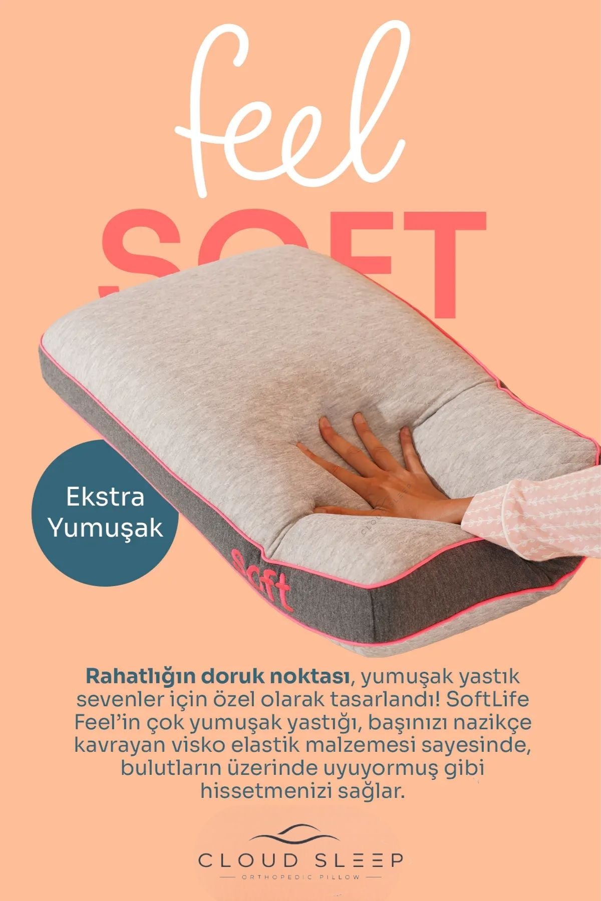 Feel Soft Visko Yastık – Ekstra Yumuşak Visco Ortopedik Yastık