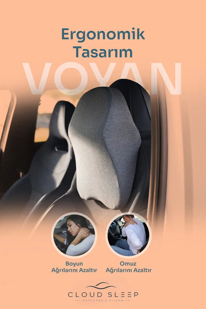 VOYAN Visco Araç Boyun Yastığı – Ortopedik Oto Koltuk Boyun Desteği