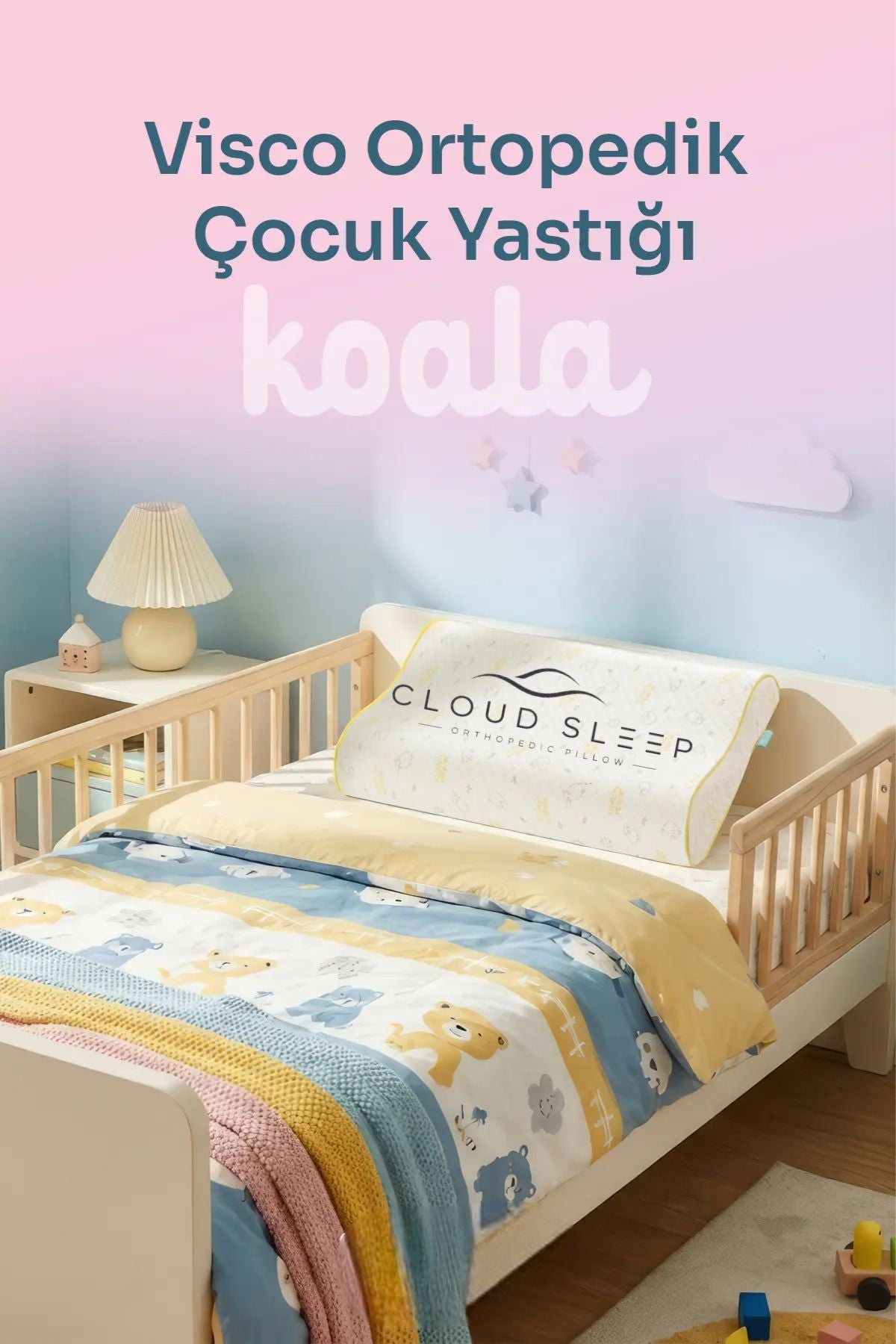 Koala Visco Çocuk Yastığı İki Farklı Yükseklikte Boyun Destekli Yastık