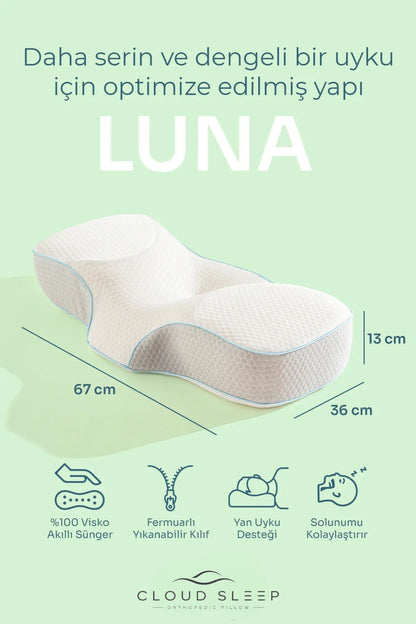 LUNA Visko Apne Yastığı Horlama Azaltıcı Ortopedik Visco Yastık