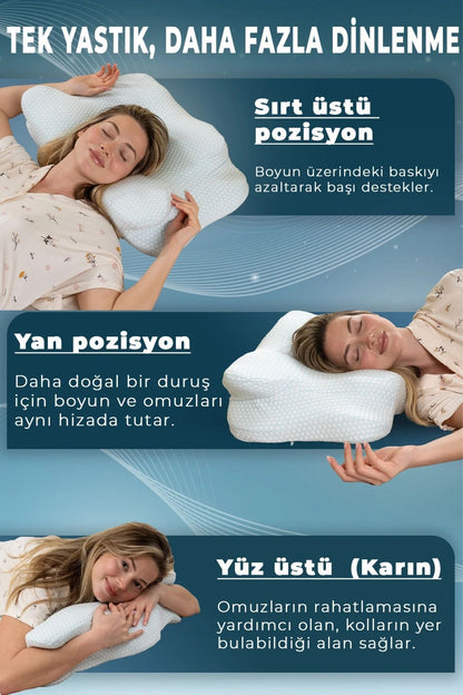 NOVA ICE Serinletici Kılıflı Visco Soğuk Yastık Ortopedik Boyun Destekli Memory Foam Ergonomik Yastık