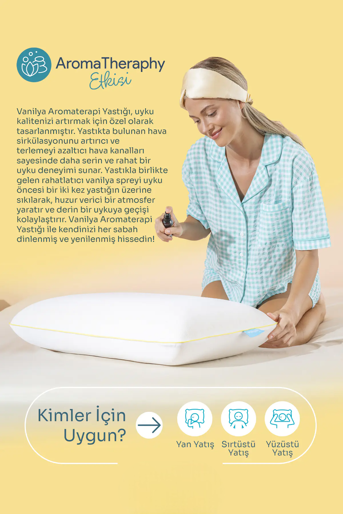 Aroma Terapi Vanilya Visco Yastık Ve Yastık Spreyi
